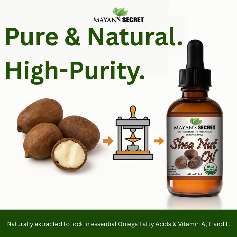 Mayan's Secret Shea Nut Oil USDA Certified Organic Natual Undiluted Cold Pressed for Skin Hair Lips and Nails - Image 4